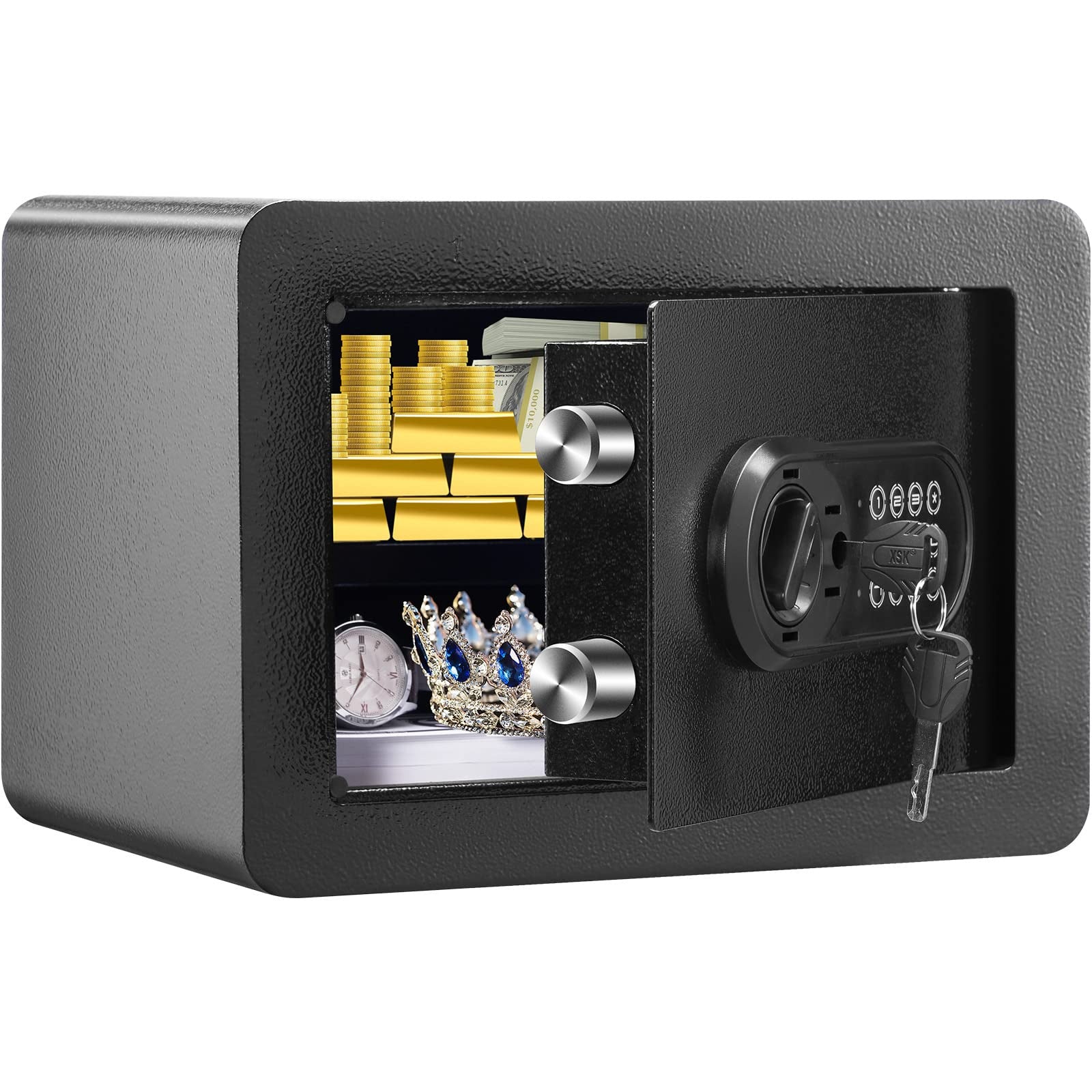VEVOR Safe (SS-25) 0.5 Cubic Feet Home Steel Security Safe with Digital Keypad and 2 Keys 13.8 x 9.8 x 9.8 inches