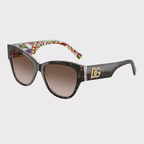 DOLCE & GABBANA DG4449 32171354 Havana On White Barrow/Brown Gradient