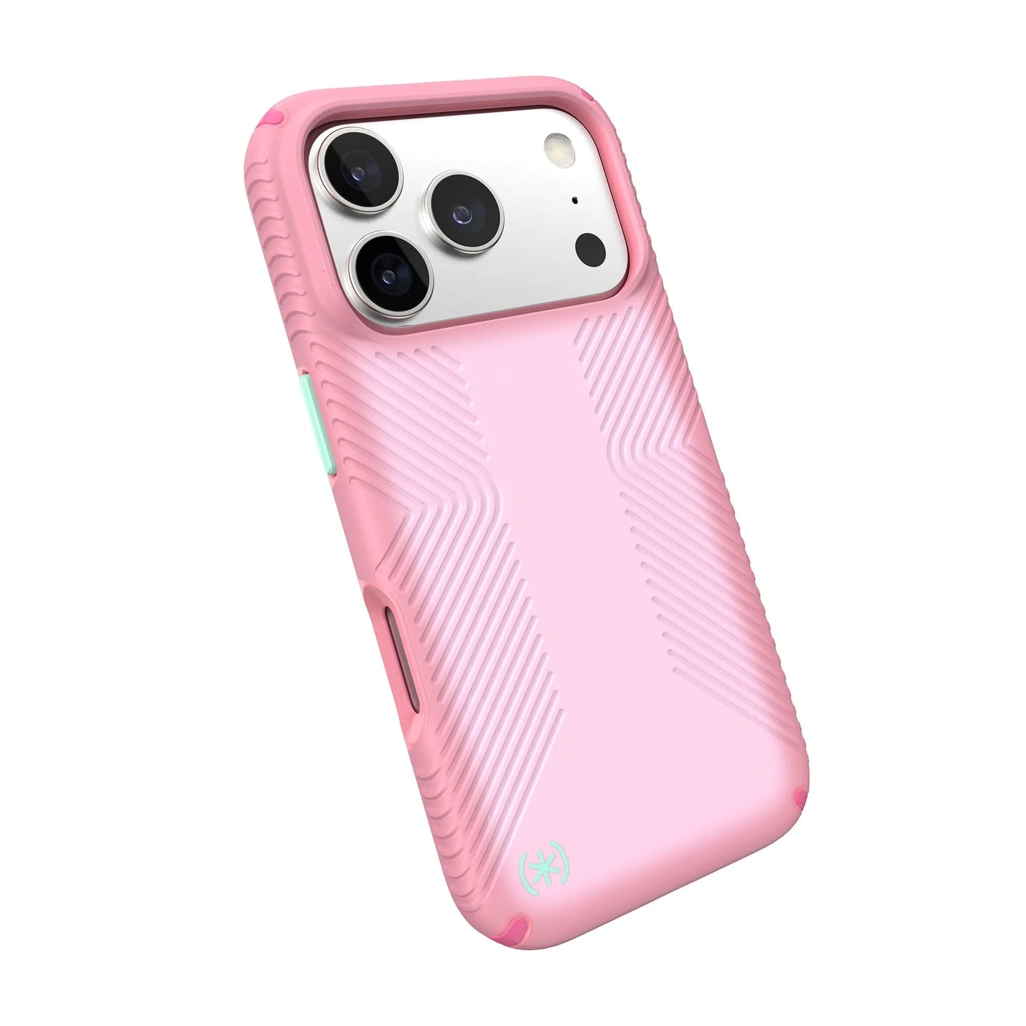 Quikcell Speck Presidio Lux Grip Case for Apple iPhone 17 – Ibis Pink/Dark Ibis/Kanom Green Protective Cover