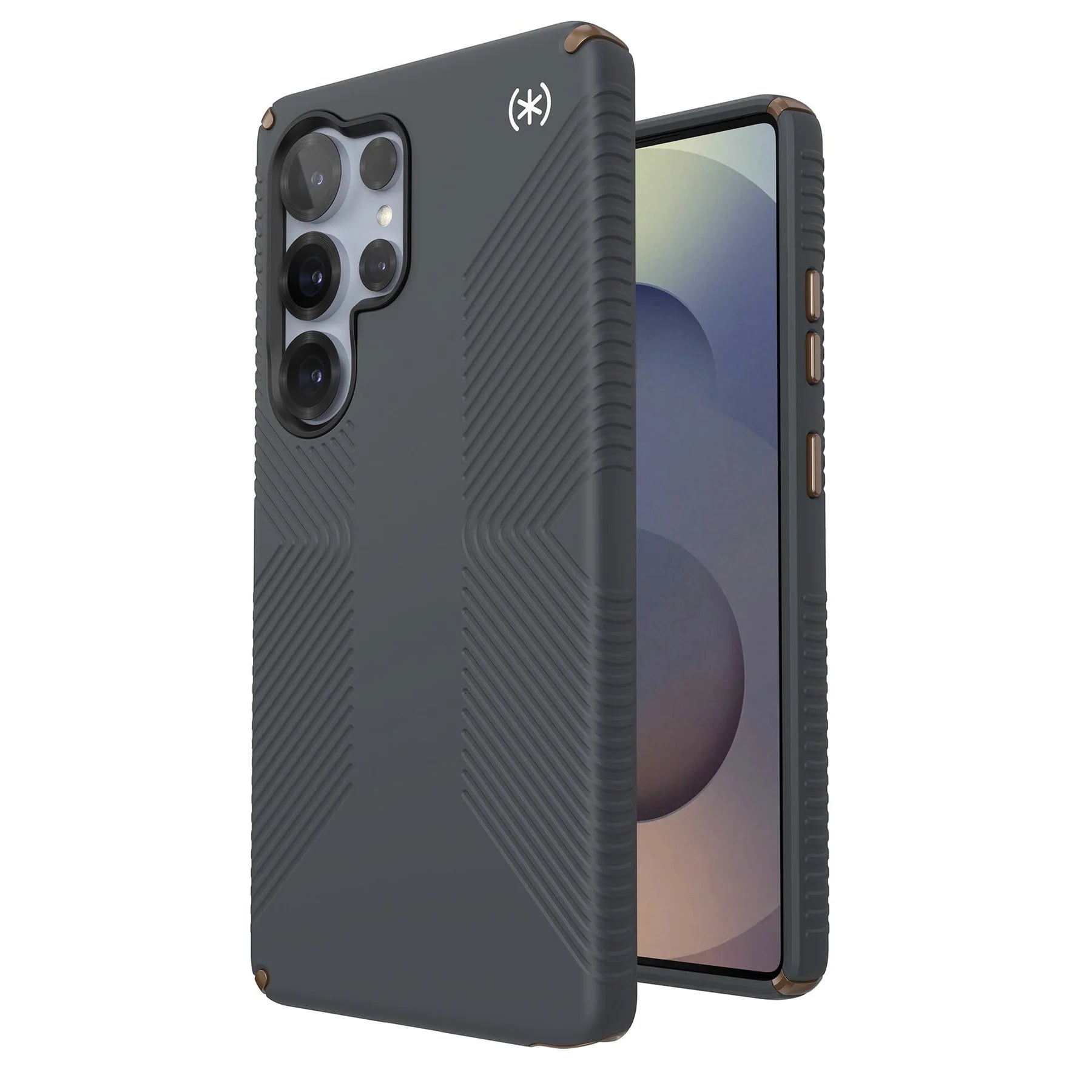 Quikcell Speck Presidio2 Grip + Magnet Case for Samsung Galaxy S25 Ultra – Charcoal Grey/Cool Bronze/White