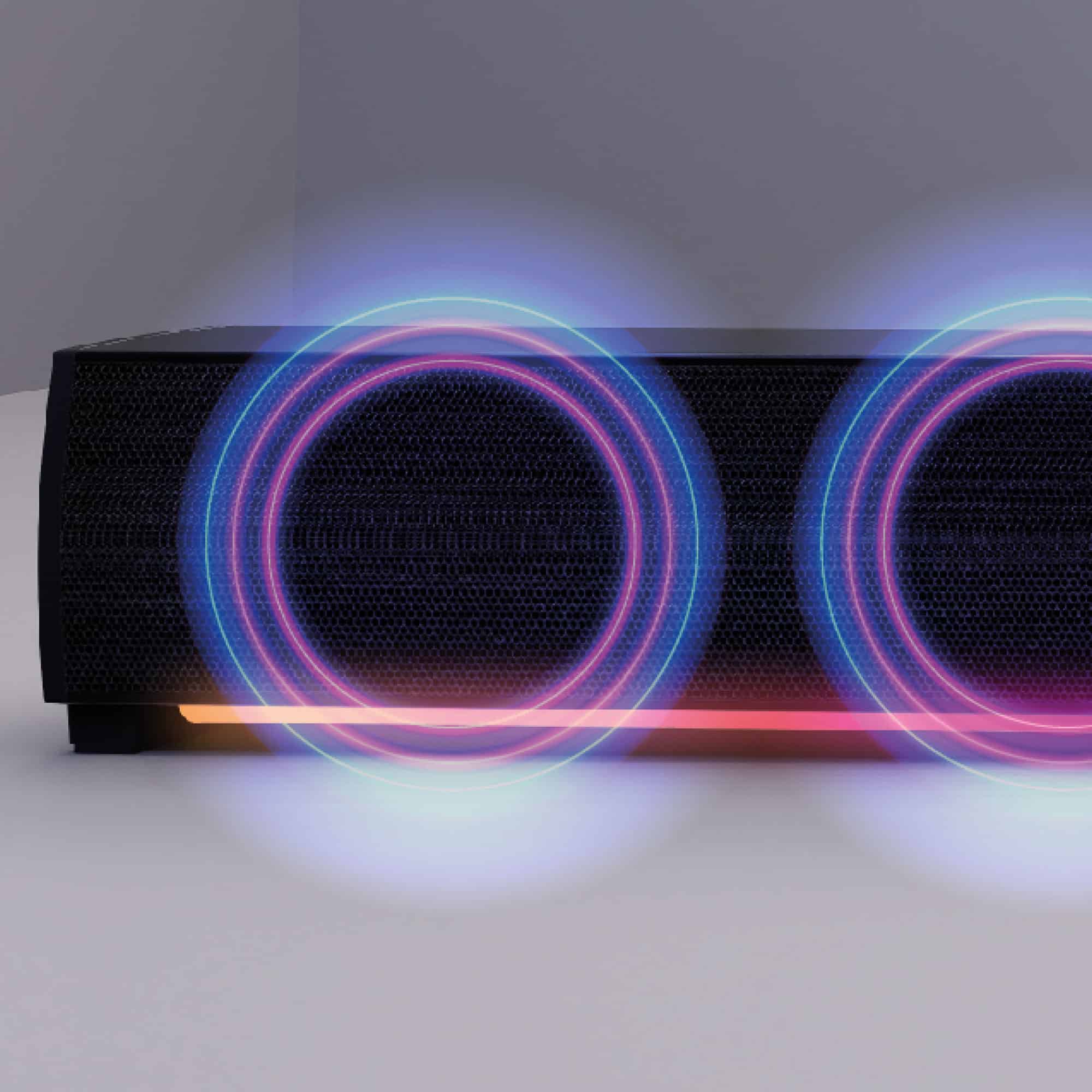 Unno Tekno 36" Harmony Colours Wireless Speaker SP9301BK Soundbar with Bluetooth and Karaoke