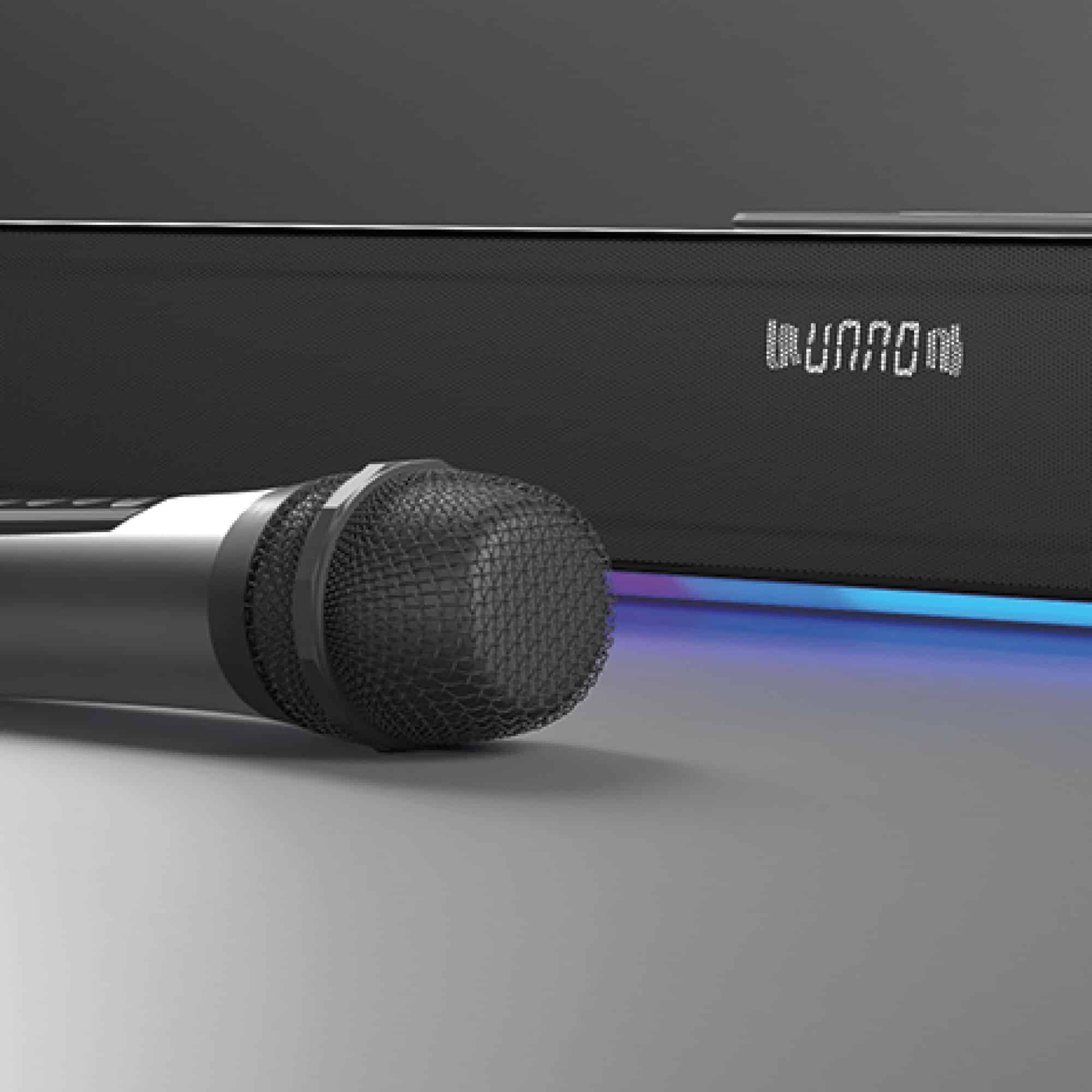 Unno Tekno 36" Harmony Colours Wireless Speaker SP9301BK Soundbar with Bluetooth and Karaoke