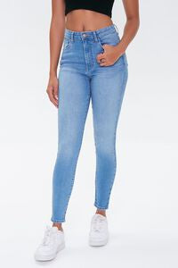 Forever 21 Mid-Rise Skinny Jeans-Blue