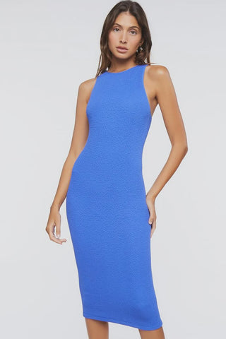 Forever 21 Bodycon Midi Tank Dress-Blue