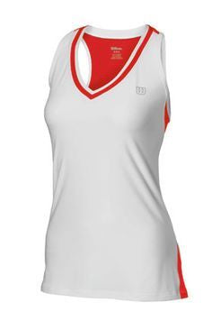 Wilson Women New Team Tennis Tank Top T-Shirt Tee Sleeveless Red/White