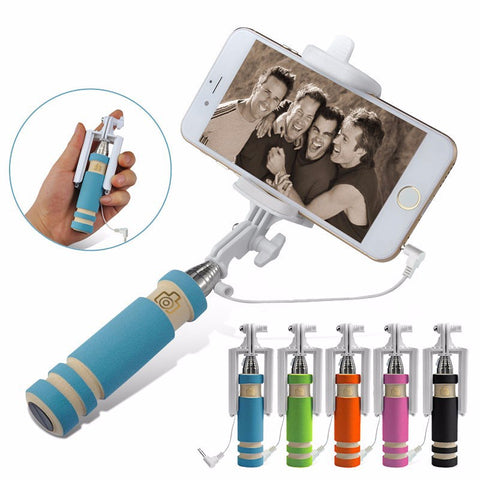 Mini Selfie Stick Monopod with Aux Cable for Apple iPhone, All Android Smartphones