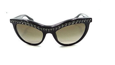 Prada SPR 04P 1AB-1X1-Women Cat Eye Sunglass Black-GL