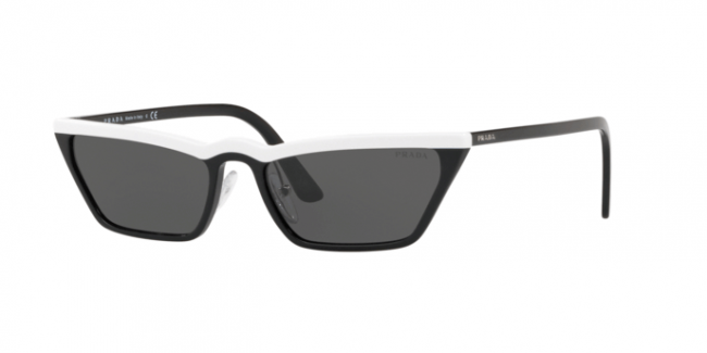 Prada / 0PR 19US / Catwalk White Black W/Grey Sunglass