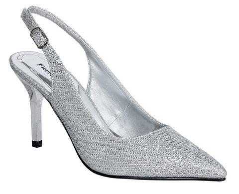 Pierre Dumas Denis-2 Women Pointy Toe Slip On Open Heel Shoe Silver-SHG