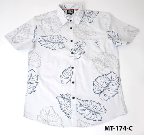 Mahi Mahi MT-174-C Men Casual Short Sleeve Shirt Lt Grey-GL/SHW/SHG