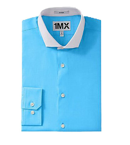 Express Men Fitted Longsleeve Shirt Bright Blue-SHW