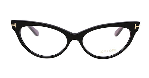 Tom Ford TF5317 005-Women Car Eye Sunglass Black/Iridescent Chalkstripe-GL