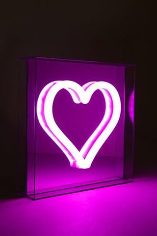 Heart LED Mirrored Light With Neon Effect