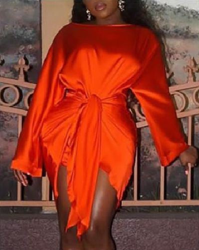 Mundefeis Loose Women Shirt Dress Red