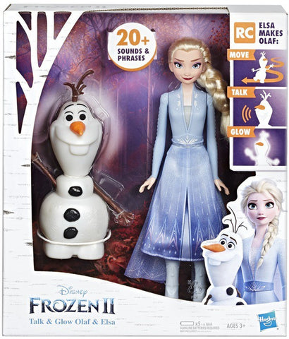 Disney Frozen 2 Talk Glow Olaf Elsa Doll 2-Pack 3+