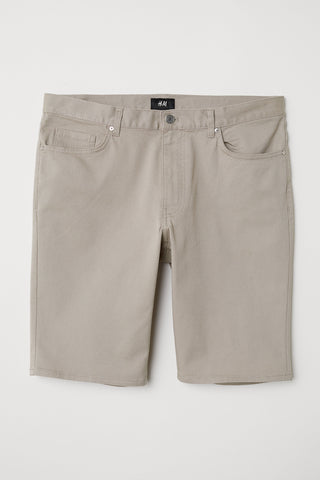 H&M 5687/1 Women Twill Slim Fit Shorts Beige-SHG