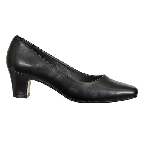 Pierre Dumas Moda-9 Women Slip On Curved Front Small Heel Shoe Black-MT/SHG/SHW