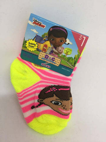 Disney Doc McStuffins Safety Toes Socks With Lining, Shoe Size 1-5