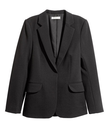 H&M 1222/1 Women Fitted Jacket/Blazer Black-SHW