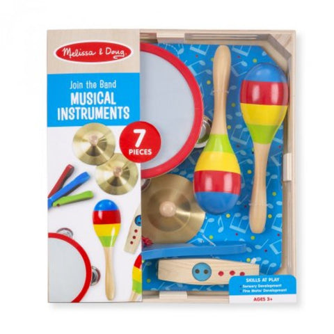 Melissa Doug Music Makers 7-Piece Kids Wooden Instruments Age 3+