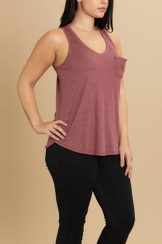 Bozzolo Women Classically Plus Tank Top Ruby Wine-MT/SHG/SHW