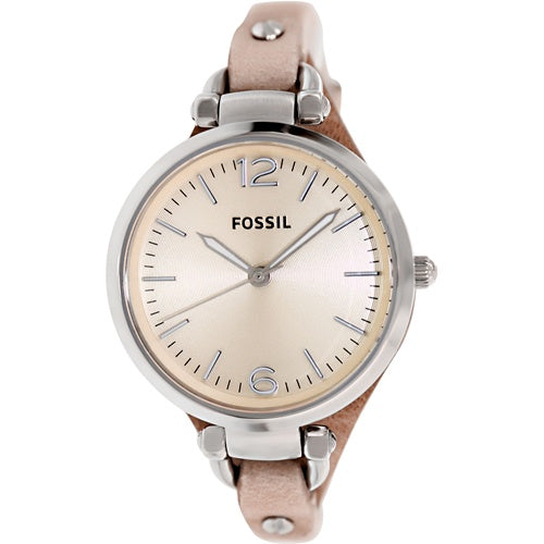 Fossil ES2830 Women Georgia Beige Leather Analog Quartz Watch – GIZMOS ...