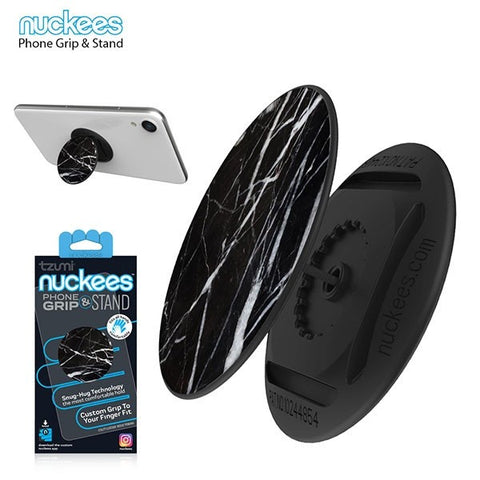 Nuckees Phone Grip & Stand Marble Black