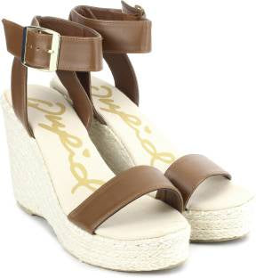 Qupid Deb-03 Women Open Toe Ankle Strap Wedge Heel Shoe Rust Pu-SHW/SHG
