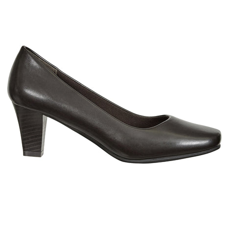 Pierre Dumas Amada-1 Women Slip On Pointy Toe Fudge Heel Shoe Brown