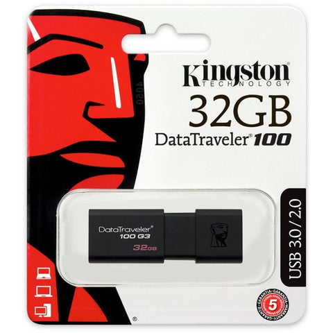 Kingston 32GB DataTraveler 100 G3 USB 3.0 Flash Drive (DT100G3/32GB)