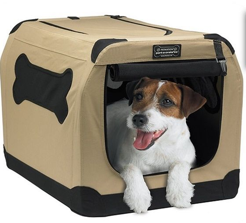 Pet Nation Crate Storage Box Portable Folding Puppy Dog Cat Travel Trip Indoor/Outdoor Brown/Black