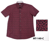 Mahi Mahi MT-149-C Men Print Shirt Burgundy-GL/SHW