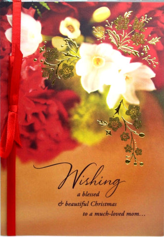 Hallmark Christmas Cards-"Wishing A Blessed & Beautiful Christmas To A Much-Loved Mom"