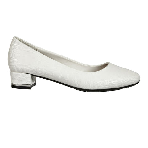 Pierre Dumas Pride-2 Women Slip On Round Toe Small heel Shoe White-SHW