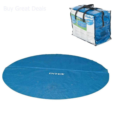 Intex Solar Inflatable Pool Cover, 18 Ft Diameter Easy Set & Frame Pools Cover- Blue