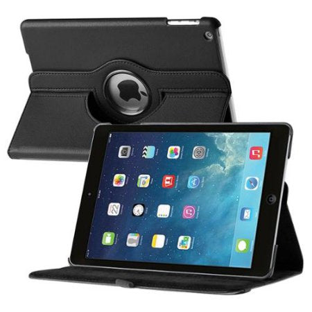 Insten For Apple iPad Air 360 Swivel Leather Case-Black