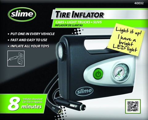 Slime 40032 12-Volt Tire Inflator With Gauge and Light