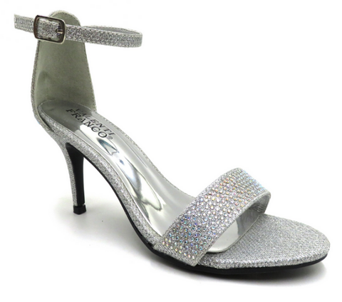 Valenti Franco Diane-1 Women Open Toe Dressy Heel Shoe Silver-MT