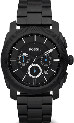 Fossil FS4552 Men Black Machine Steel Chronograph Watch-GL