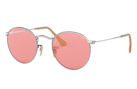 Ray-Ban RB3447 9065V7 Men UV Protected Phantos Silver Frame  With Pink Lens Sunglass-GL