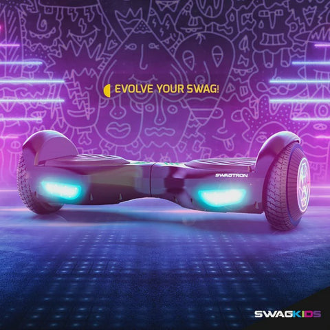 Swagtron Swag BOARD EVO V2 Hoverboard with Light-Up Wheels & Balance Assist, Exclusive UL-Compliant Life Po™ Battery Tech