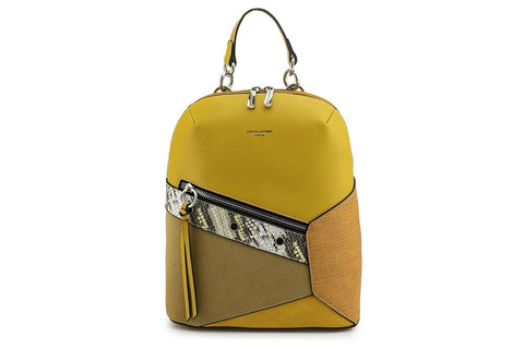 David Jones Women Backpack PU Faux Leather Yellow-SHW/SHG