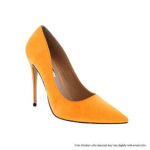 Liliana KIMYE-3 Women Pointy Toe Heel Shoe Neon Orange-MT