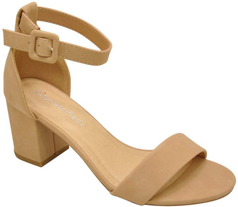 City Classified Cake-S Women Open Toe Chunky Heel Shoe Natural