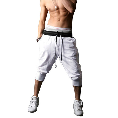 Evolo Fitness Sweat-Shorts Male Bodybuilding Jogger-Black/White-SHF