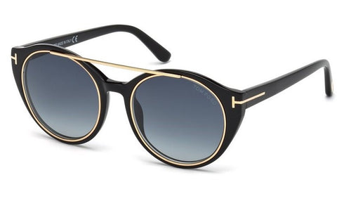 Tom Ford Joan TF383 01W-Women Sunglass Black/Rose Gold/Blue Gradient-GL