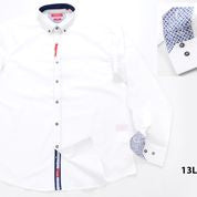 Oleg Cassini Men 13L-1144-P Basic Dress Solid Long Sleeve Shirt White-GL/SHW