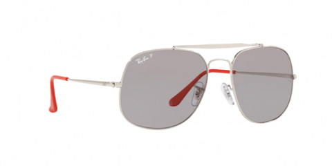 Ray-Ban ORB3561 9108P2 Men The General Square Frame Polarized Pop Silver Sunglass-GL