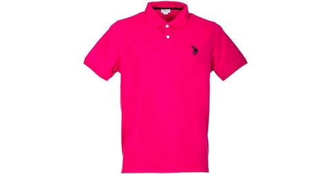 US Polo Assn Custom fit 35-203 Women Short Sleeve Polo T-Shirt Fuchsia-SHW