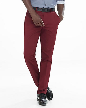 Express Men 3184 Photographer Slim Fit Red Dress Pants-MT